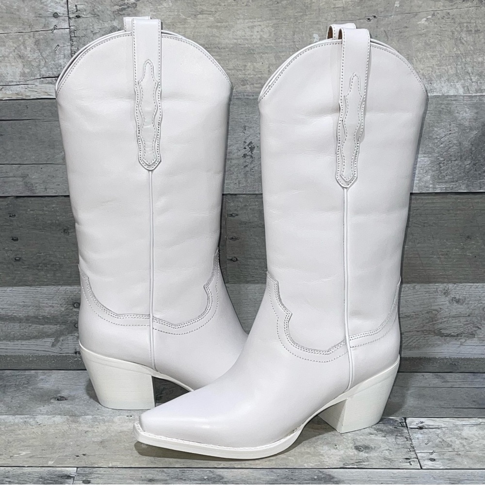 Jeffrey Campbell Floured Western Women’s Boot - White - Size - 7 .US